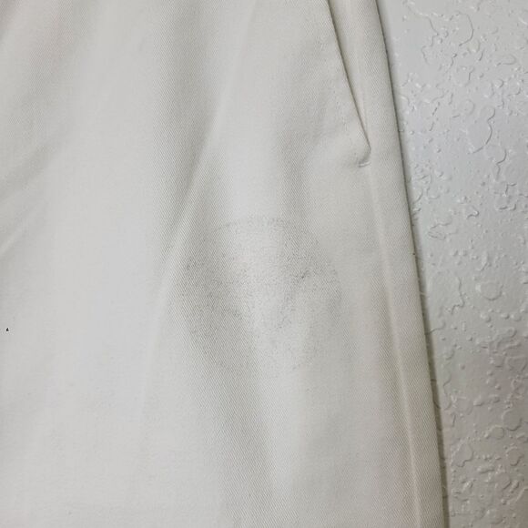 Dickies Size 15 Juniors White Relaxed Fit High Rise Fray Hem Cropped Work Pants - Picture 13 of 14